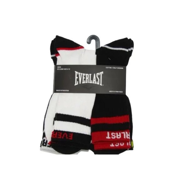 Everlast Set of 6 Men's Crew Socks Size 10-13, Shoe Size 6-12 New in Package - Picture 1 of 2